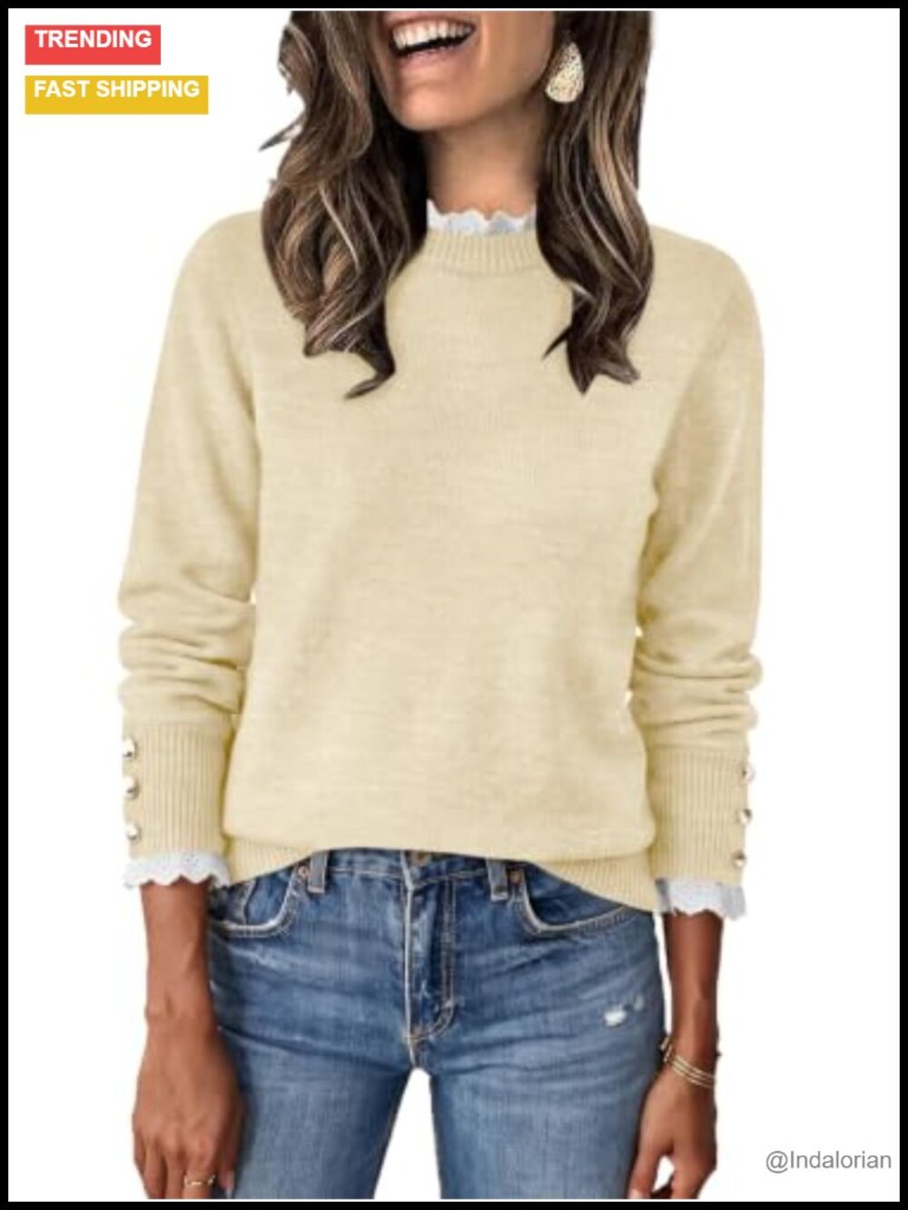 Womens Ruffle Lace Peplum Mock Neck Long Sleeve Pullover Sweater